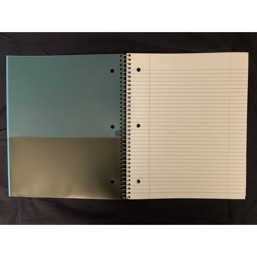 College Ruled Spiral Notebook With Pocket | Blue Front Cover | 26 Sheets